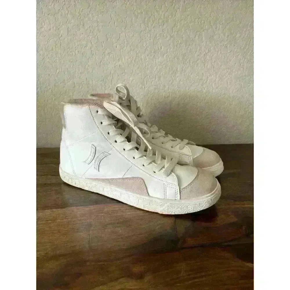 HURLEY Women’s White/Pink High Top Lace Up Sneakers Size 6.5M Fashion Shoes